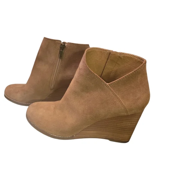 Lucky Brand Suede Yakeena Ankle Boots Wedge Sz 9.5 M - Picture 6 of 9